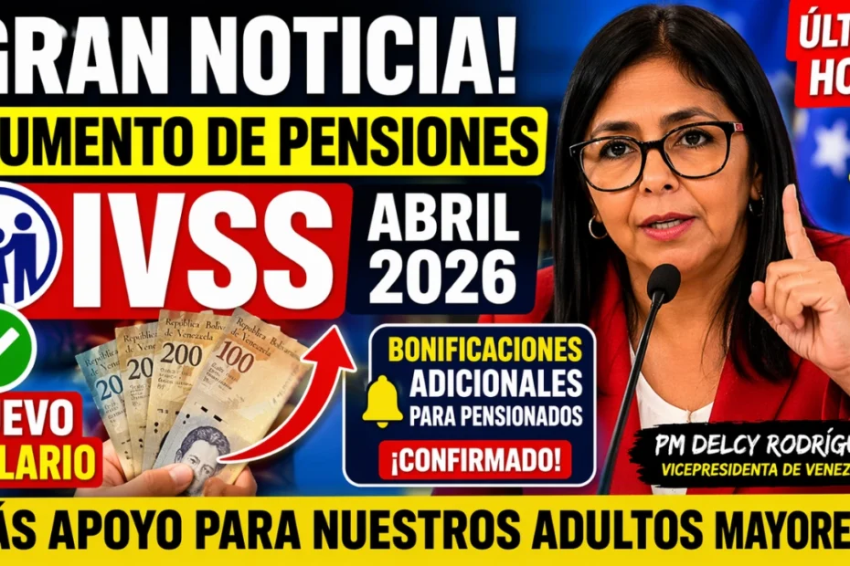 Aumento de Pensiones del IVSS en abril de 2026 - Nuevo Salario, Tabla Actualizada y Bonificaciones Adicionales