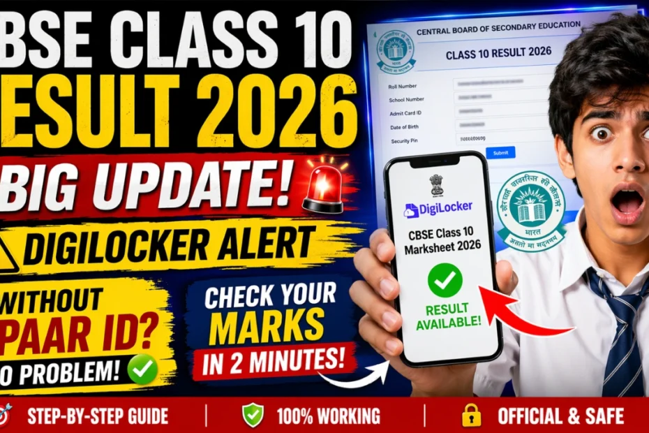 CBSE Class 10 Result 2026 - DigiLocker Alert & Easy Steps to Check Scores Without APAAR ID