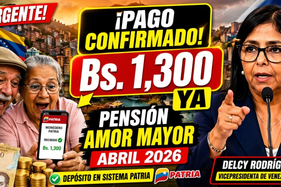 Pensión Amor Mayor Abril 2026 - Bs. 1,300, Beneficiarios y cómo Verificar Pago en Patria