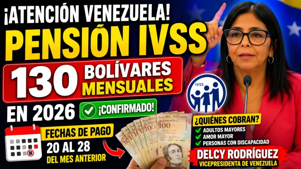 Venezuela Paga 130 Bs. de Pensión IVSS en 2026 - Fechas y Quién Cobra