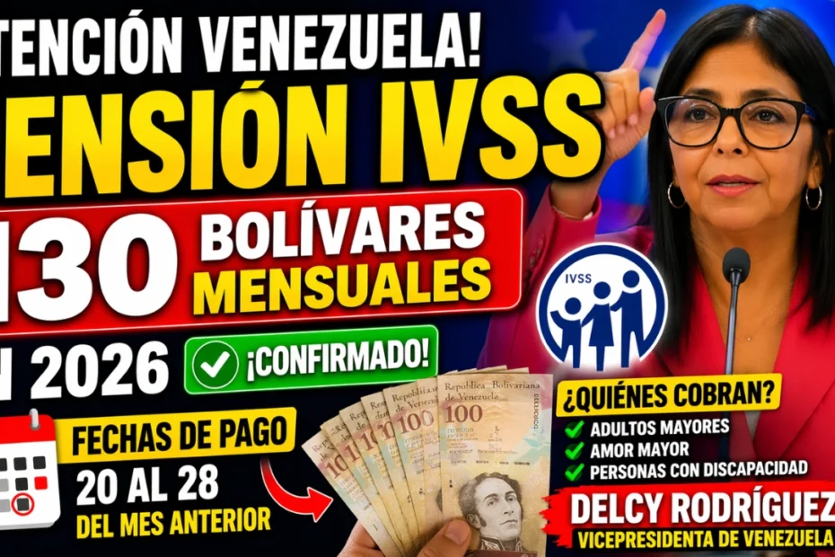 Venezuela Paga 130 Bs. de Pensión IVSS en 2026 - Fechas y Quién Cobra